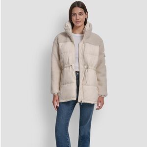 DKNY Jeans
Women's Faux-Sherpa Puffer Mixed Coat